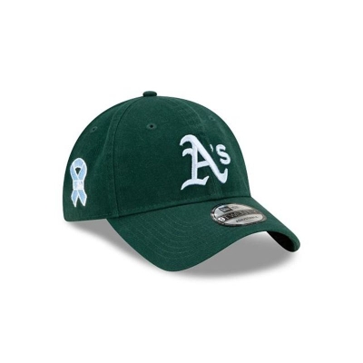 Green Oakland Athletics Hat - New Era MLB Father's Day 9TWENTY Adjustable Caps USA2389046